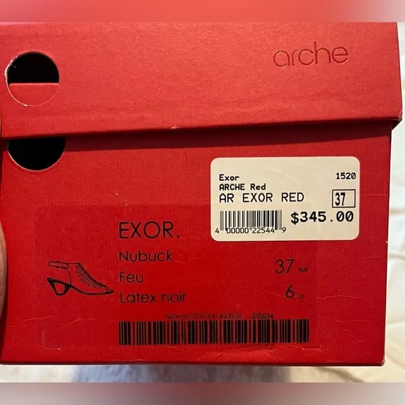 Arche Women’s Enexor Red Leather Sandals Size 6