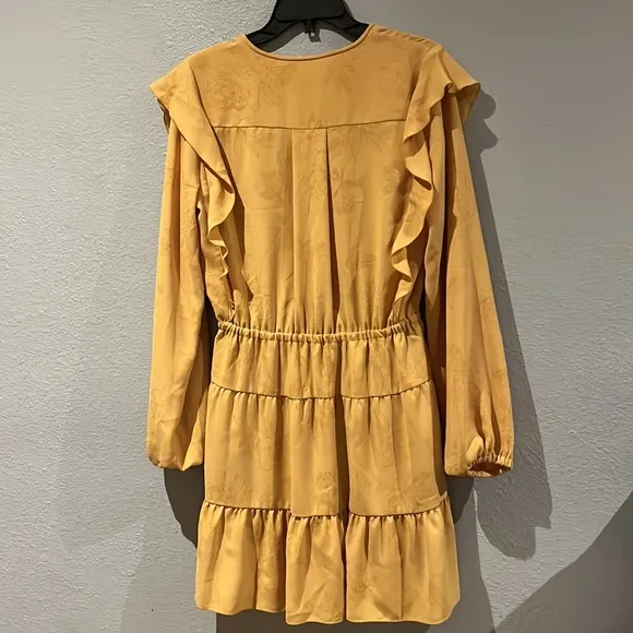 Aritzia Wilfred Marvelle Mini Dress in Cairo Gold