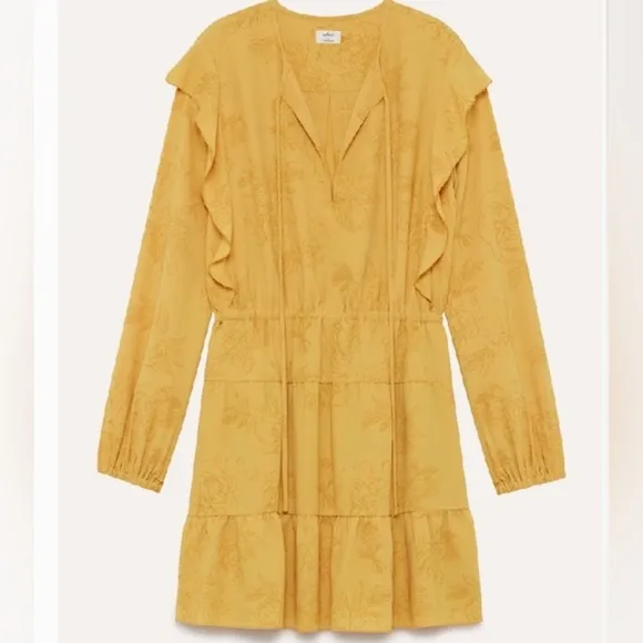 Aritzia Wilfred Marvelle Mini Dress in Cairo Gold