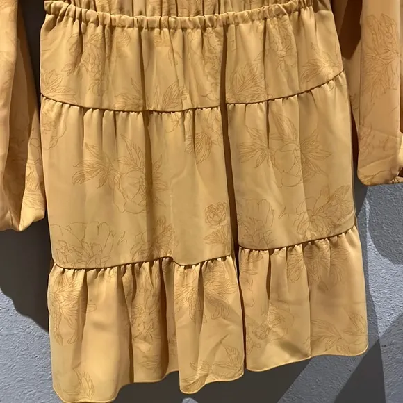 Aritzia Wilfred Marvelle Mini Dress in Cairo Gold