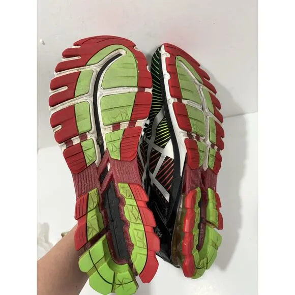 ASICS Kinsei 6 ‘Laser Show’ T642N Black Green Orange IGS Size 13 snekaker Shoes