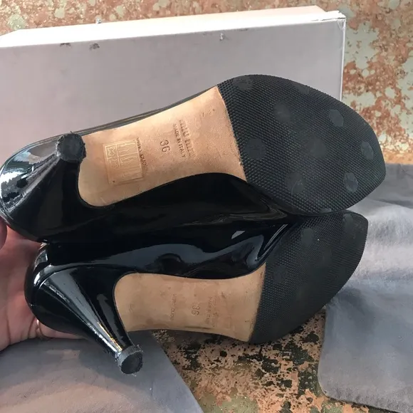 AUTHENTIC MIU MIU PEEP TOE LOW HEEL PUMPS WITH BOX