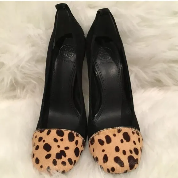 Authentic TORY BURCH Leopard Cheetah Layne Leather Shoes