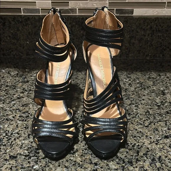 Badgley Mischka Black Strappy Women's Heels