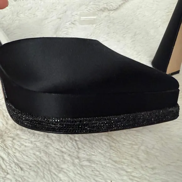 Badgley Mischka Eliana Ankle Strap Platform Pointed Toe Pump Black Size 8