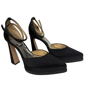 Badgley Mischka Eliana Ankle Strap Platform Pointed Toe Pump Black Size 8
