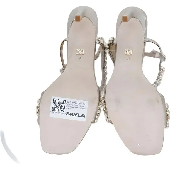 Badgley Mischka Galia Crystal Champagne Stiletto Heels Size 9