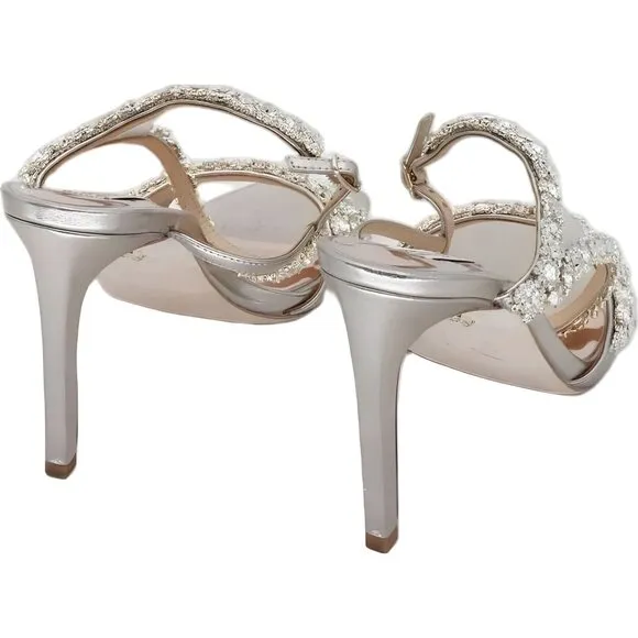 Badgley Mischka Galia Crystal Champagne Stiletto Heels Size 9