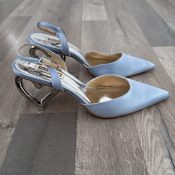 Badgley Mischka Lucille Heart Heel Slingback Pumps