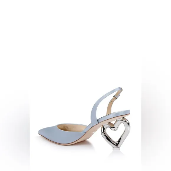 Badgley Mischka Lucille Heart Heel Slingback Pumps
