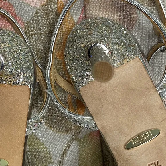 Badgley Mischka Olympia Glitter Evening Sandal Size 7.5 UK 5.5 New! Retail $198