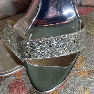 Badgley Mischka Olympia Glitter Evening Sandal Size 7.5 UK 5.5 New! Retail $198