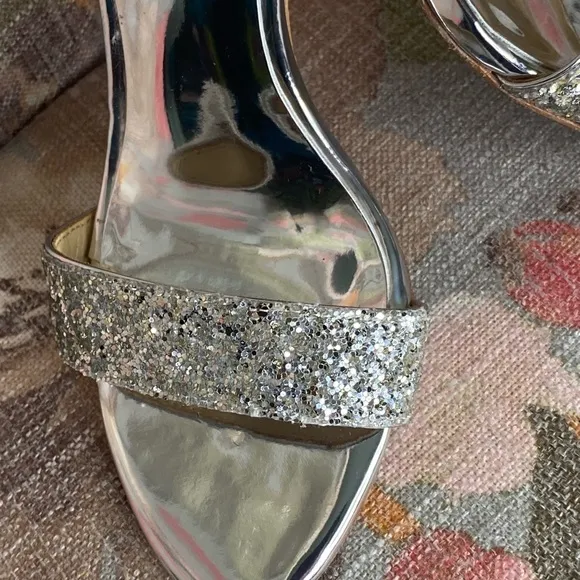 Badgley Mischka Olympia Glitter Evening Sandal Size 7.5 UK 5.5 New! Retail $198
