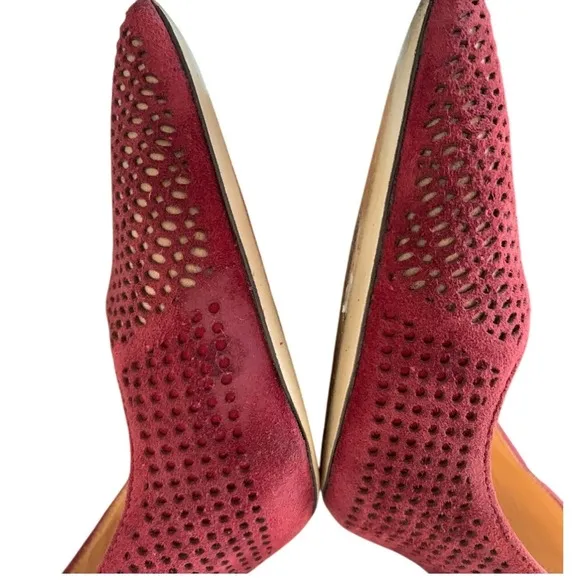 Badgley Mischka Suede Pumps‎ Pointed Toe Stiletto Heels Burgundy Size 10