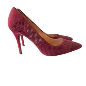 Badgley Mischka Suede Pumps‎ Pointed Toe Stiletto Heels Burgundy Size 10