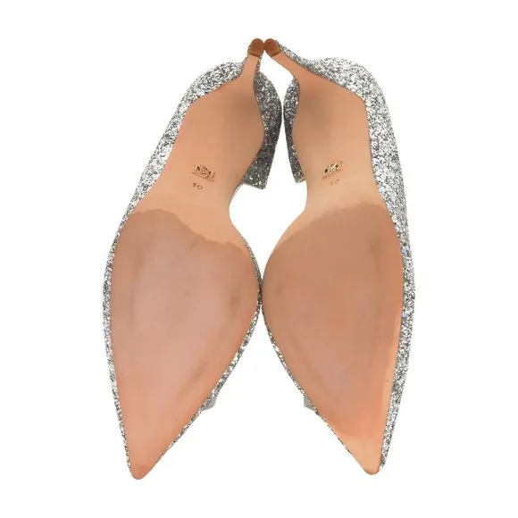 Badgley Mischka Womens Daisy Il Pump, Silver Glitter, Size 10