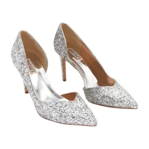 Badgley Mischka Womens Daisy Il Pump, Silver Glitter, Size 10