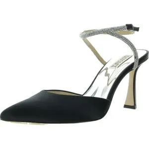 Badgley Mischka Womens Kamilah  Black Ankle Strap Dressy Pumps Shoes New