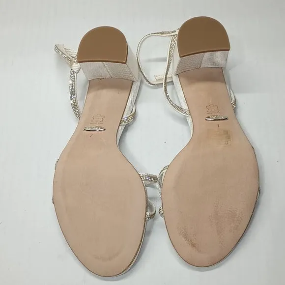 Badgley Mischka Women's Ultima Heeled Sandals Soft White Size 7 Bridal Wedding