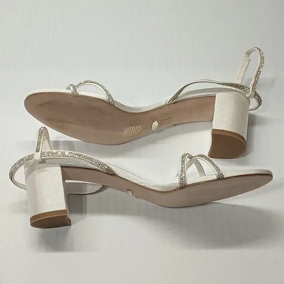 Badgley Mischka Women's Ultima Heeled Sandals Soft White Size 7 Bridal Wedding