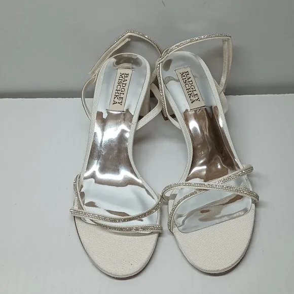 Badgley Mischka Women's Ultima Heeled Sandals Soft White Size 7 Bridal Wedding