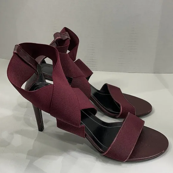 Balenciaga Elegant Burgundy Heeled Sandals 37.5 (7 1/2)