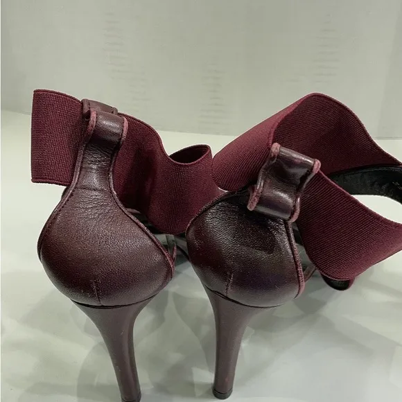 Balenciaga Elegant Burgundy Heeled Sandals 37.5 (7 1/2)