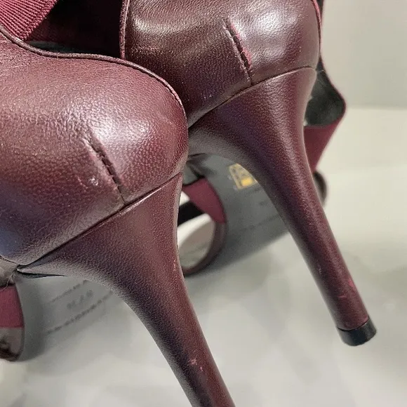 Balenciaga Elegant Burgundy Heeled Sandals 37.5 (7 1/2)
