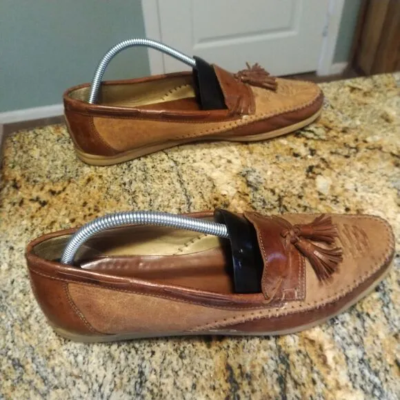 Bally Riva Slip On Tassel Loafers Brow Leather Dress Shoes Men's Size 11 M