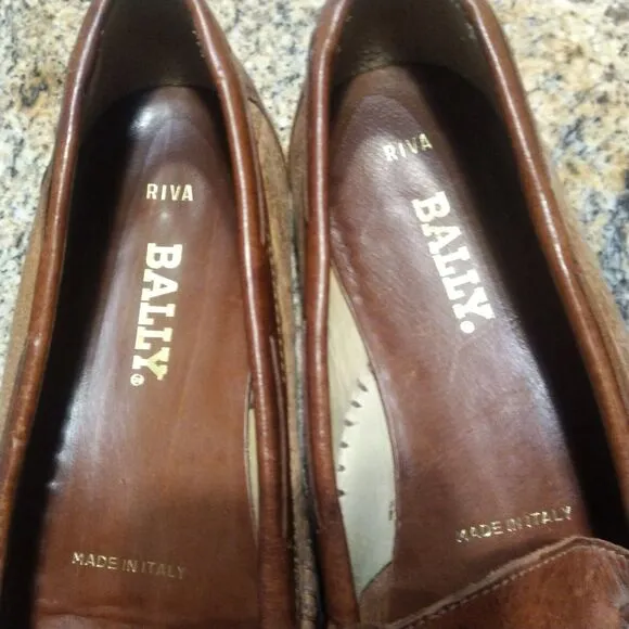 Bally Riva Slip On Tassel Loafers Brow Leather Dress Shoes Men's Size 11 M
