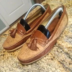 Bally Riva Slip On Tassel Loafers Brow Leather Dress Shoes Men's Size 11 M