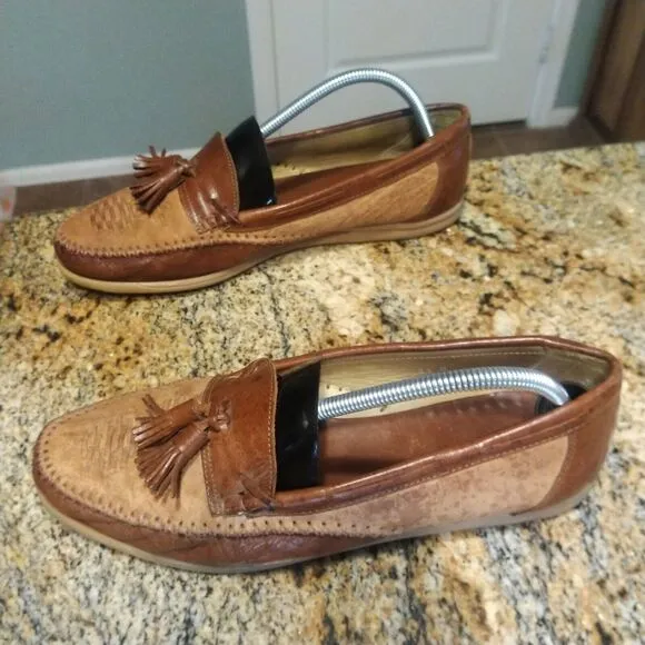 Bally Riva Slip On Tassel Loafers Brow Leather Dress Shoes Men's Size 11 M