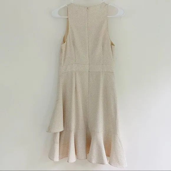Banana Republic Cream Black Polka Dot Ruffle Dress