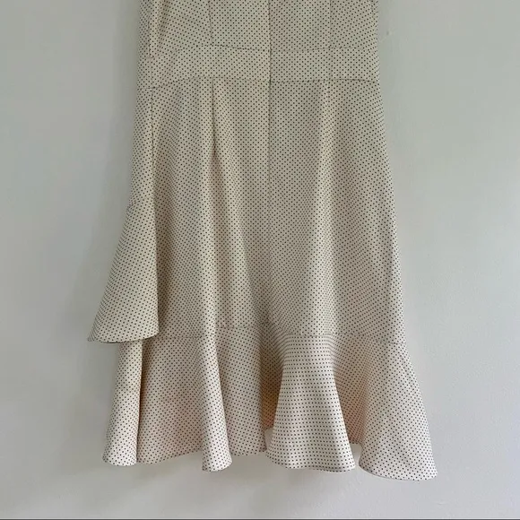 Banana Republic Cream Black Polka Dot Ruffle Dress