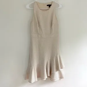 Banana Republic Cream Black Polka Dot Ruffle Dress
