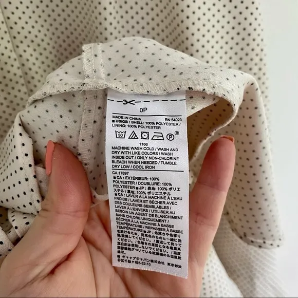 Banana Republic Cream Black Polka Dot Ruffle Dress