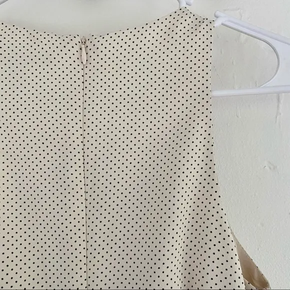 Banana Republic Cream Black Polka Dot Ruffle Dress