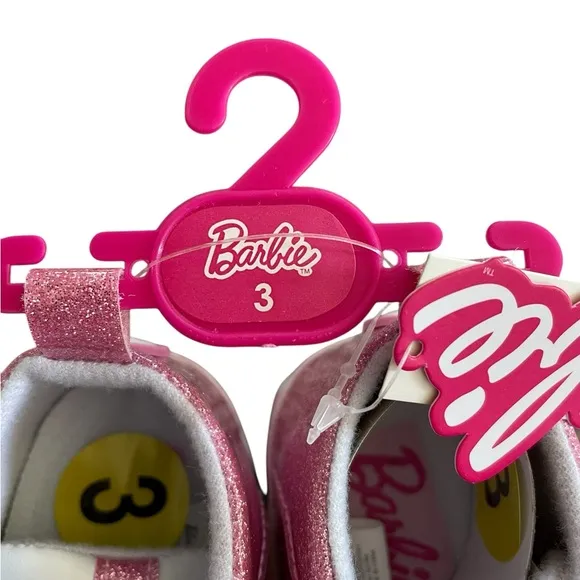 Barbie Pink Glitter Kids Shoes Size 3