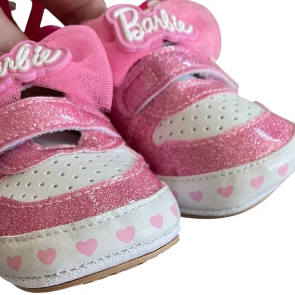 Barbie Pink Glitter Kids Shoes Size 3