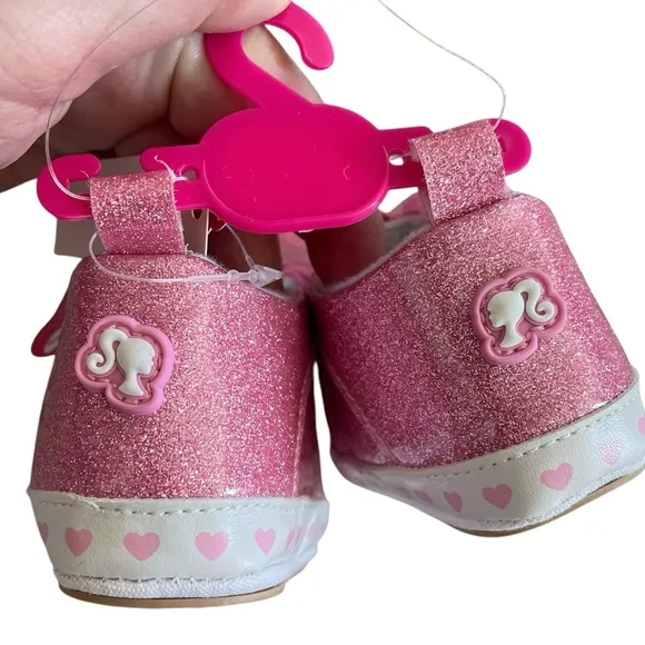 Barbie Pink Glitter Kids Shoes Size 3