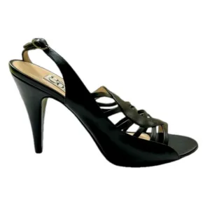 Barney’s New York COOP Black Leather Stiletto Heels Size 40 Strappy Sandals
