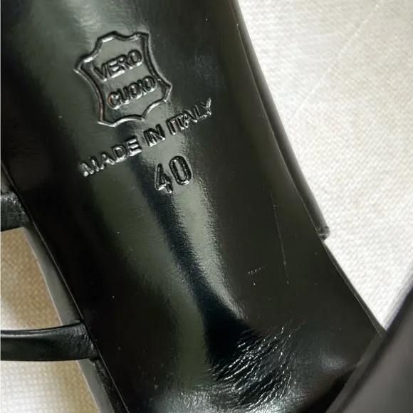 Barney’s New York COOP Black Leather Stiletto Heels Size 40 Strappy Sandals