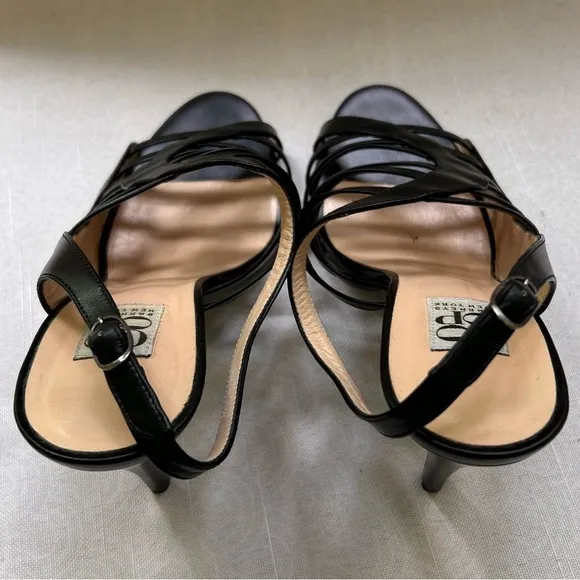 Barney’s New York COOP Black Leather Stiletto Heels Size 40 Strappy Sandals