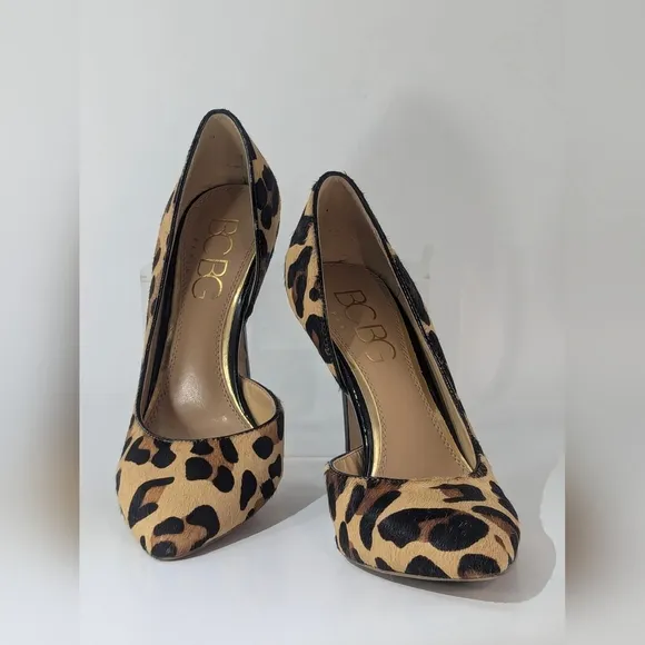 BCBG Paris Natural Cow Hair Cheetah Print Stiletto Pumps Size 6.5 / 1W-11A