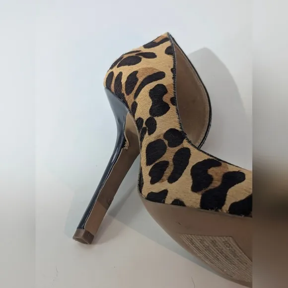 BCBG Paris Natural Cow Hair Cheetah Print Stiletto Pumps Size 6.5 / 1W-11A