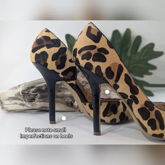BCBG Paris Natural Cow Hair Cheetah Print Stiletto Pumps Size 6.5 / 1W-11A
