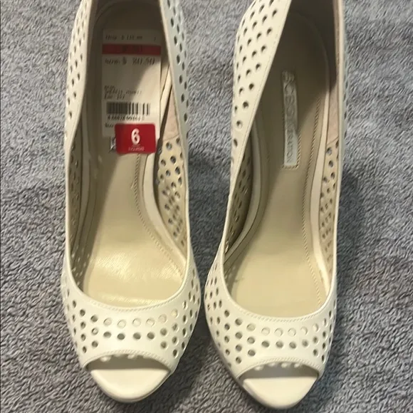 BCBGeneration White Peep Toe Heels