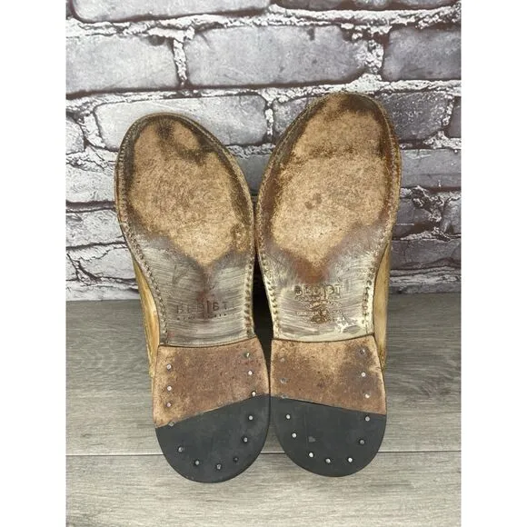 Bed Stu Tan Leather Dress Distressed Cap Toe Oxfords Shoes Men’s Sz 10M US/43EU