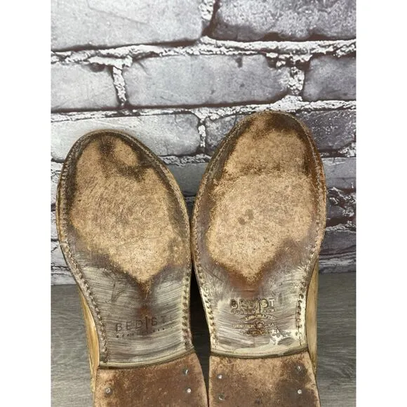 Bed Stu Tan Leather Dress Distressed Cap Toe Oxfords Shoes Men’s Sz 10M US/43EU