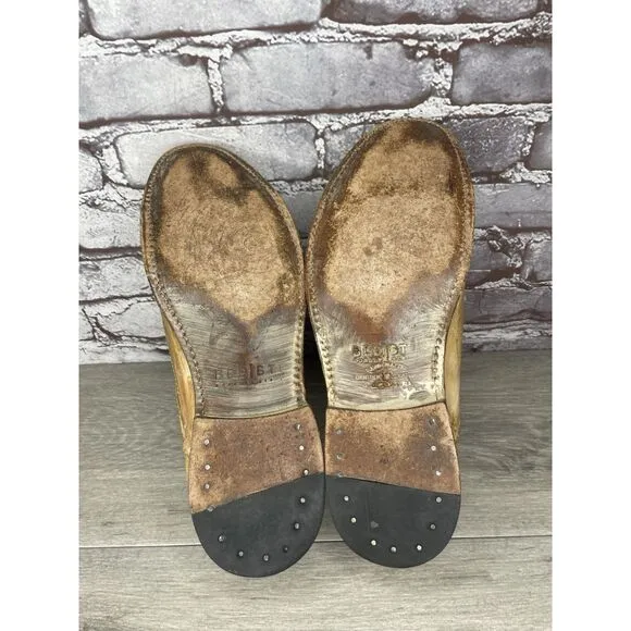Bed Stu Tan Leather Dress Distressed Cap Toe Oxfords Shoes Men’s Sz 10M US/43EU